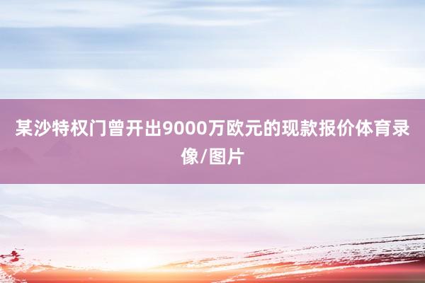 某沙特权门曾开出9000万欧元的现款报价体育录像/图片