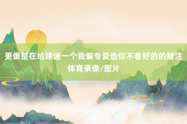 更像是在给球迷一个我偏专爱选你不看好的的赌注体育录像/图片