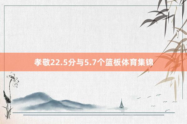 孝敬22.5分与5.7个篮板体育集锦