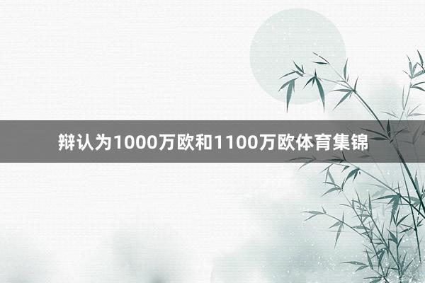 辩认为1000万欧和1100万欧体育集锦