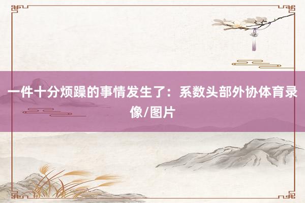 一件十分烦躁的事情发生了：系数头部外协体育录像/图片