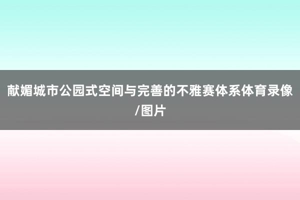 献媚城市公园式空间与完善的不雅赛体系体育录像/图片
