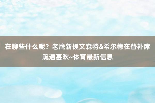在聊些什么呢？老鹰新援文森特&希尔德在替补席疏通甚欢~体育最新信息
