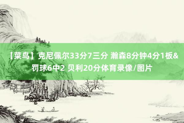 【菜鸟】克尼佩尔33分7三分 瀚森8分钟4分1板&罚球6中2 贝利20分体育录像/图片