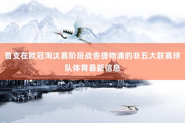 首支在欧冠淘汰赛阶段战告捷物浦的非五大联赛球队体育最新信息