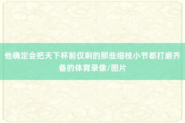 他确定会把天下杯前仅剩的那些细枝小节都打磨齐备的体育录像/图片